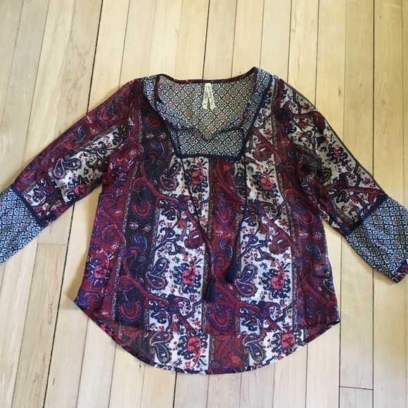 Girl Krazy paisley blouse size medium - Picture 1 of 7